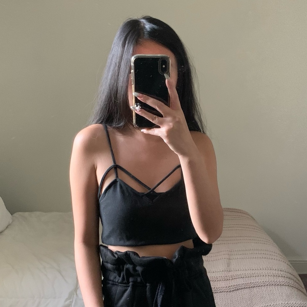 Brandy Melville cutout spaghetti strap tank top